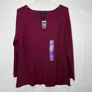 Design History Women's Sweater Top sz XXL Berry Color Knit Pullover NWT $68